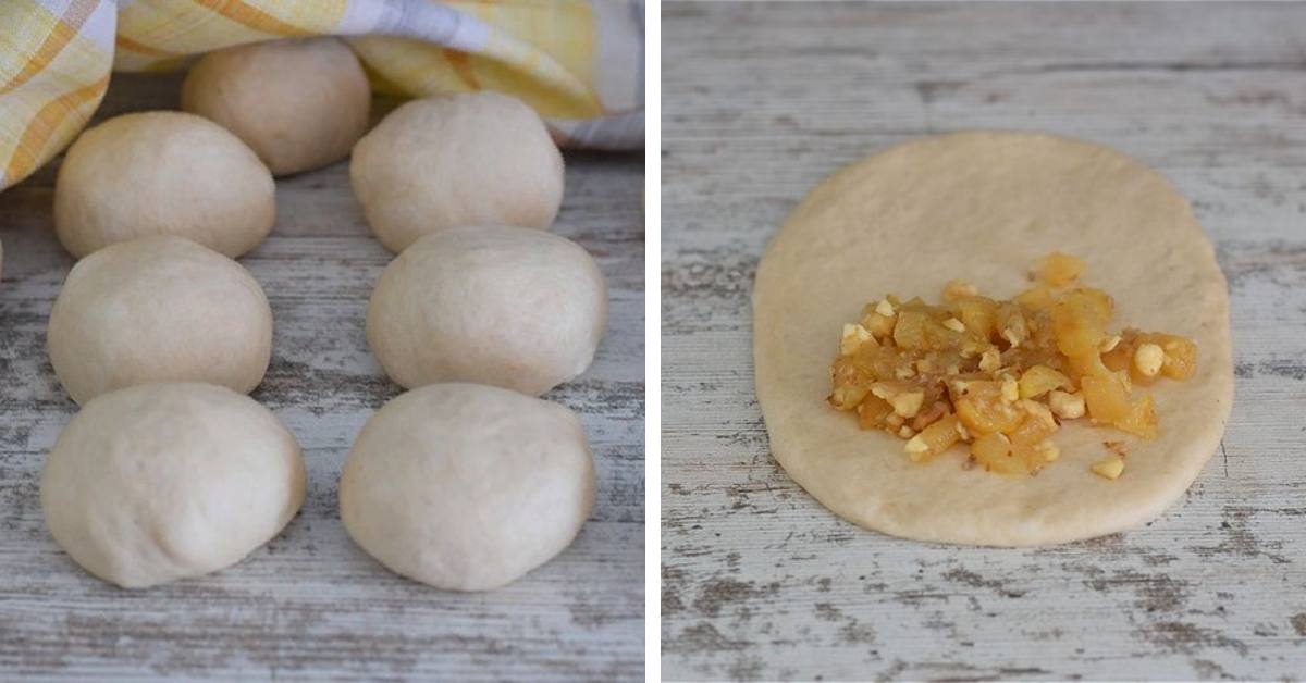 булочки с яблоками