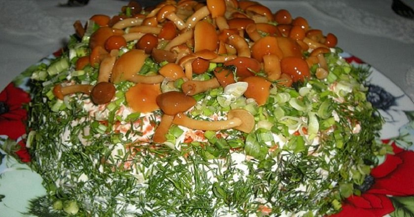 пісний салат з грибами - готуємо з покроковими фото