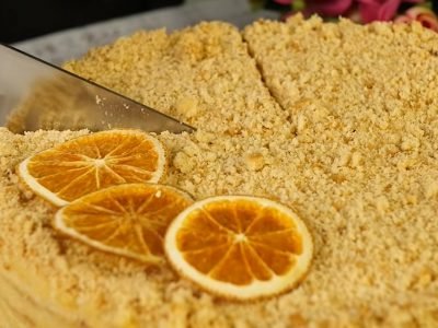 Постный торт с апельсиновым кремом