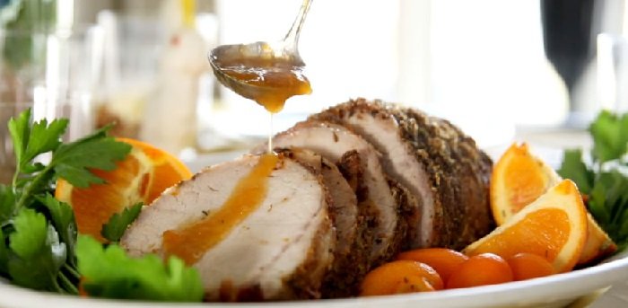 свинина с апельсиновым джемом