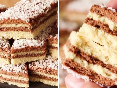 Простое печенье с какао «Кокосовые ромбы»