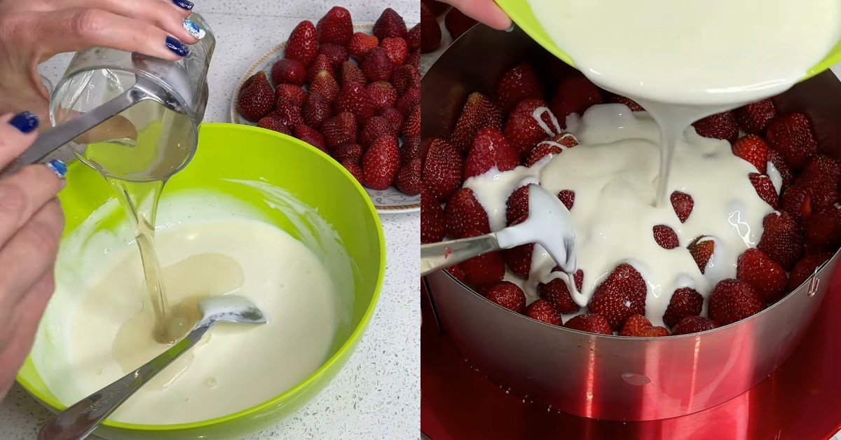 простой клубничный торт