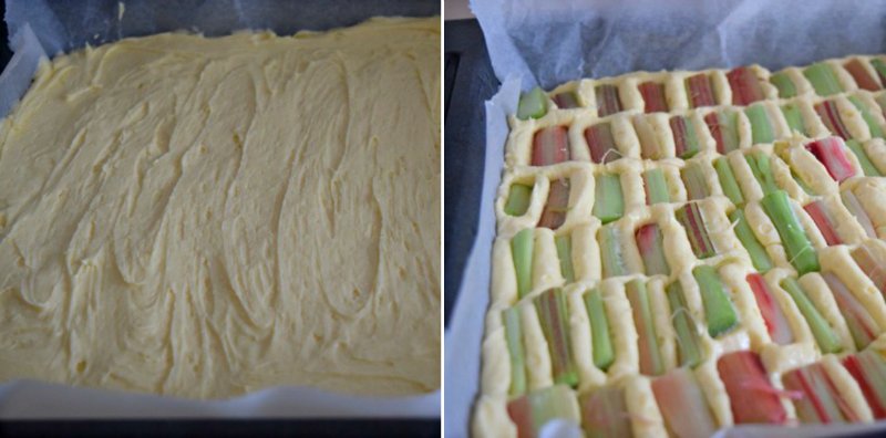 простой пирог с ревенем