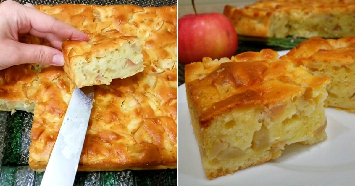 яблочный пирог на сметане