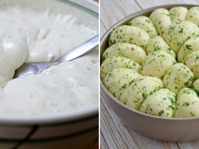 Пшеничный хлеб с зеленью и чесноком