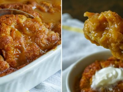 Пудинг с персиками