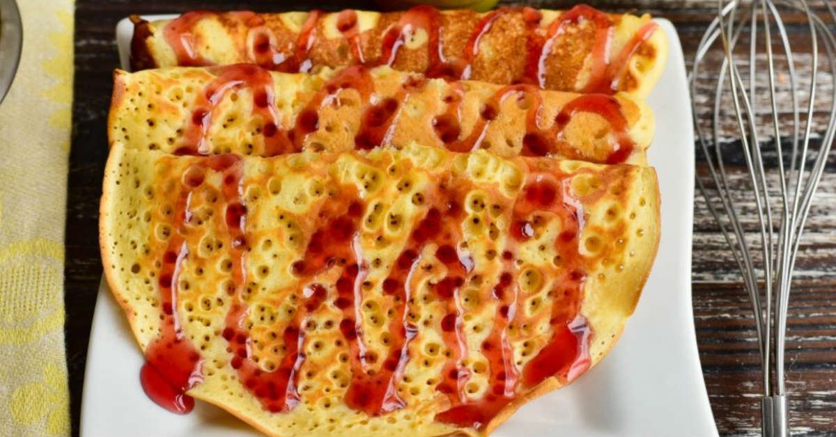 пышные блинчики с вареньем