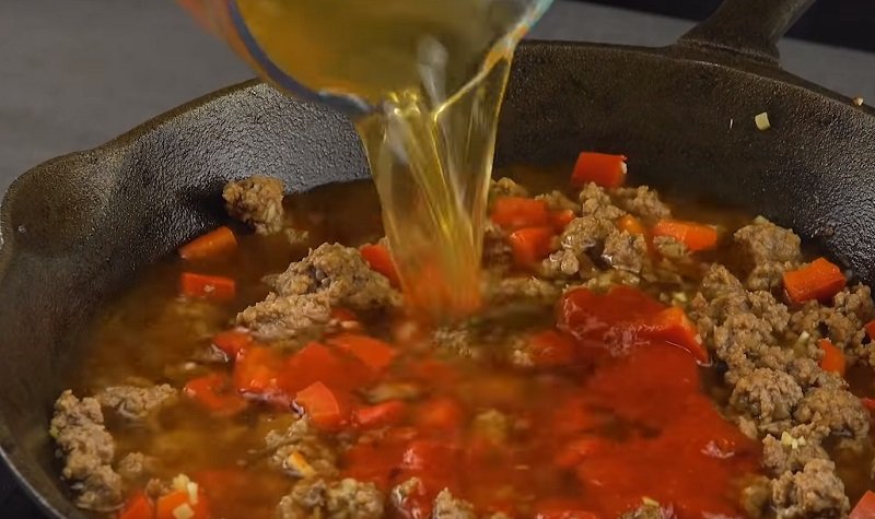 омлет с мясом