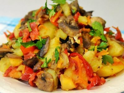 Рагу из овощей с шампиньонами