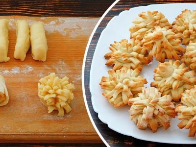 Рассыпчатое печенье «Хризантемы» к чаю