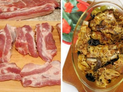 Ребра с капустой