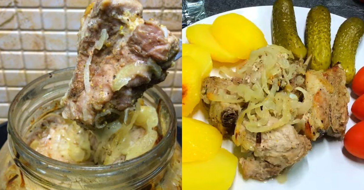 свиные ребра в банке