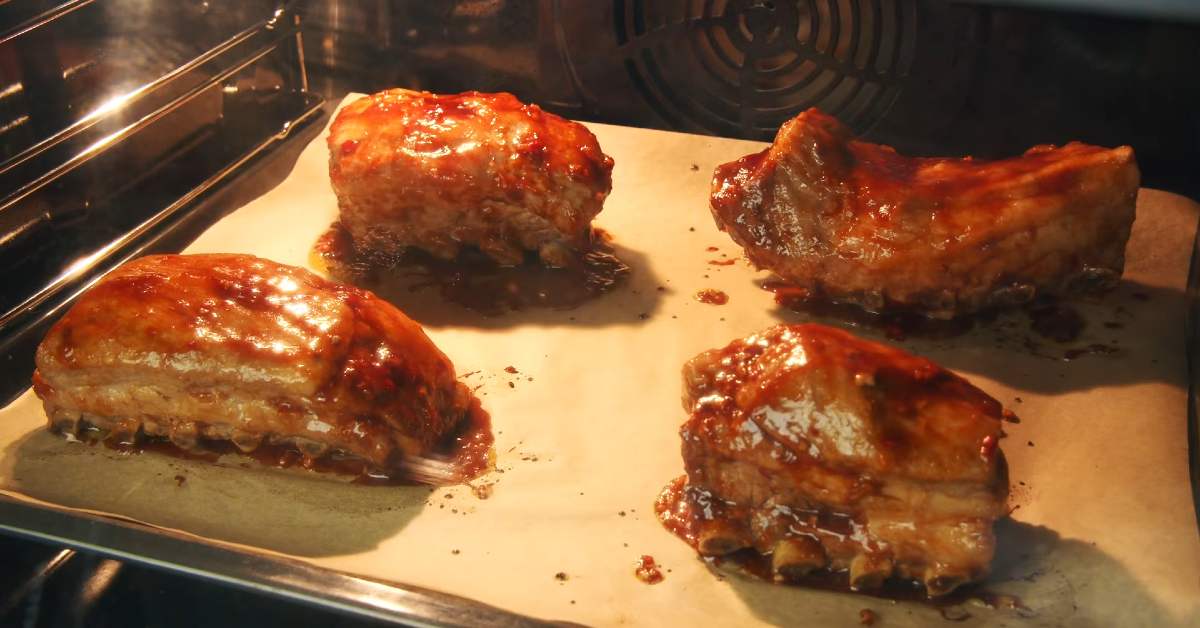 свиные ребра в глазури