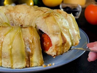 Рисовый пирог с кабачками