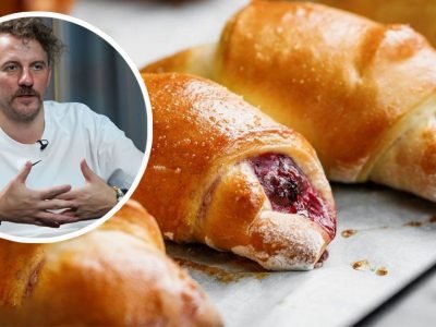 Рогалики с вишнями на дрожжах от Евгения Клопотенко