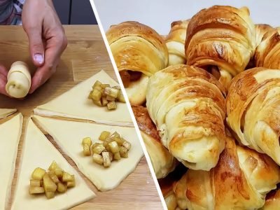 Рогалики с яблоком и корицей