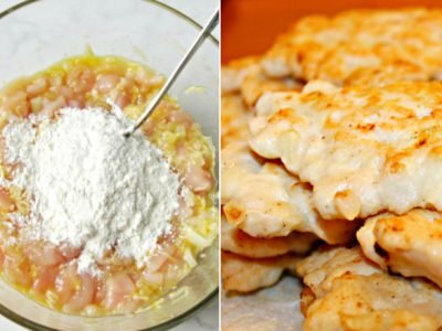 Рубленые шницели из курицы с сыром