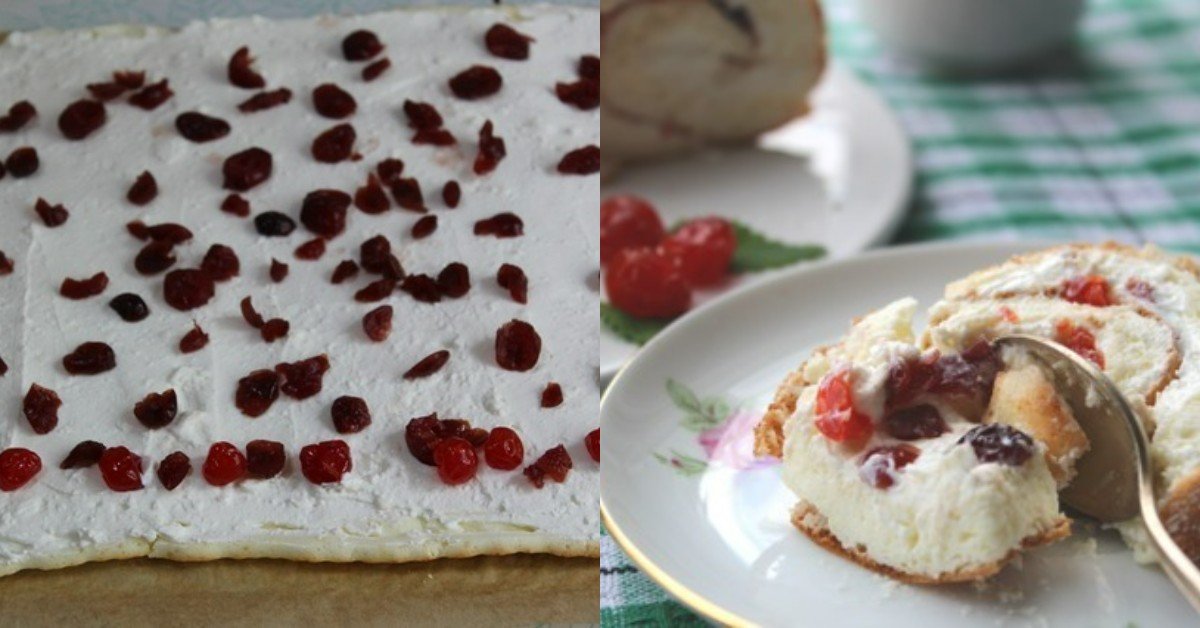 творожный рулет с кремом