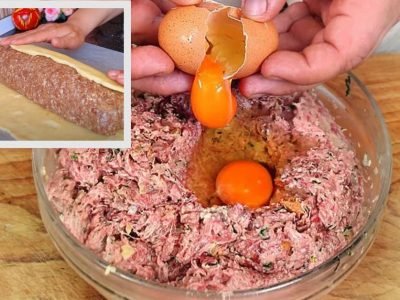 Рулет из фарша в тесте