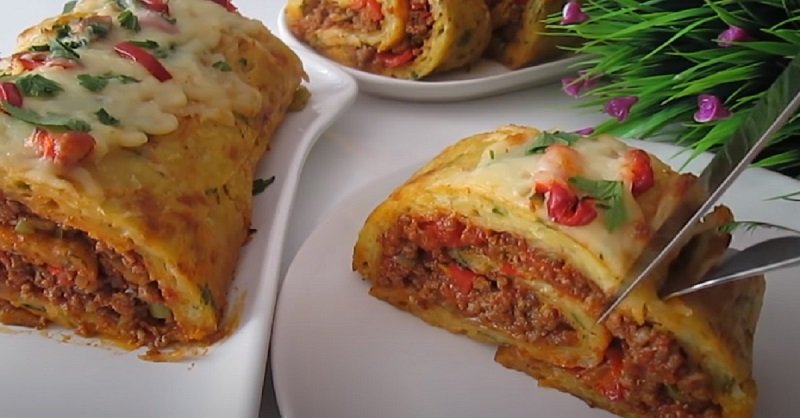 подача мясного рулета