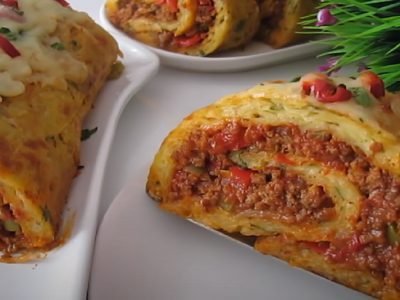 Шикарный рулет из картофеля с мясом