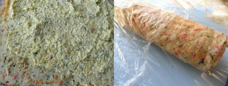 рулет из крабовых палочек