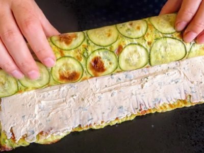 Рулет на ряженке с кабачками