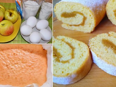 Рулет с яблоками