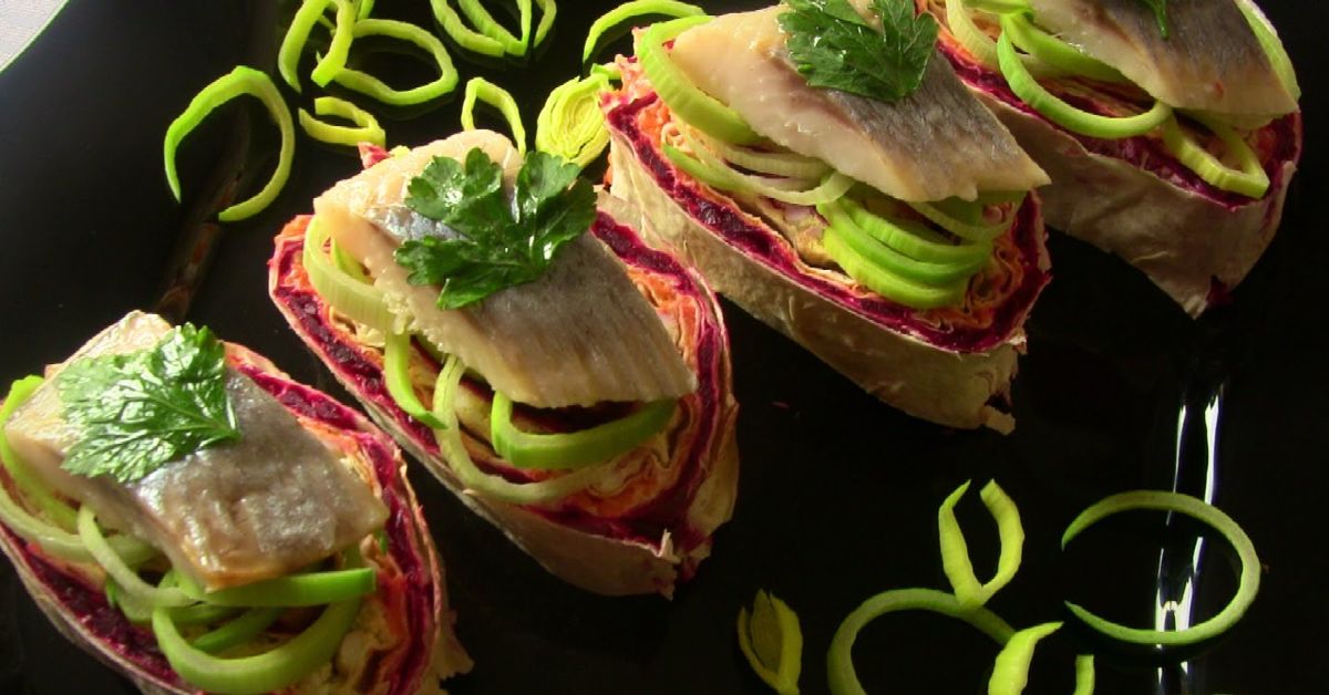 закусочный рулет с сельдью