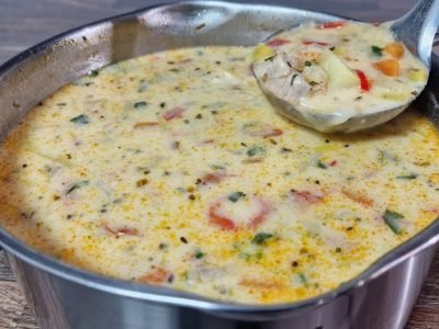 Румынский суп «Чорба» со сливочной заправкой