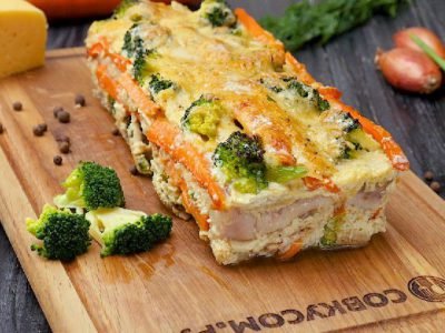 Рыба с овощами в сырном соусе