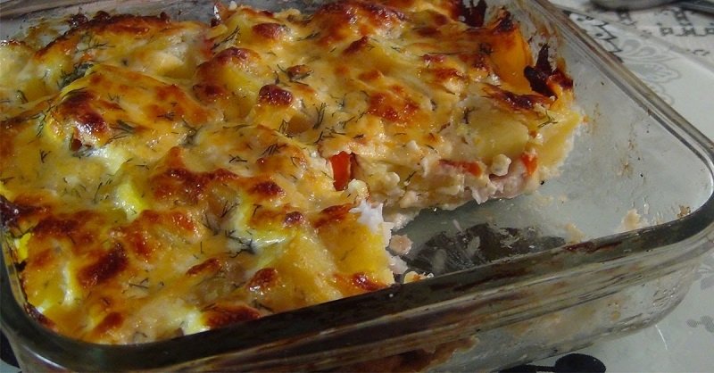 рыба с картошкой и сыром