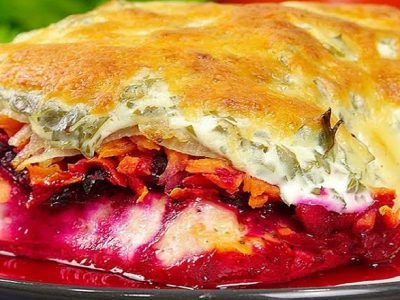 Рыба, запеченная с овощами