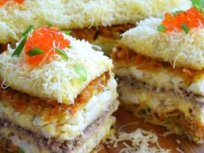 Рыбная закуска на крекерах