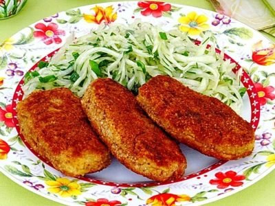 Рыбные котлеты с картошкой