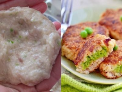 Рыбные зразы с зеленым горошком