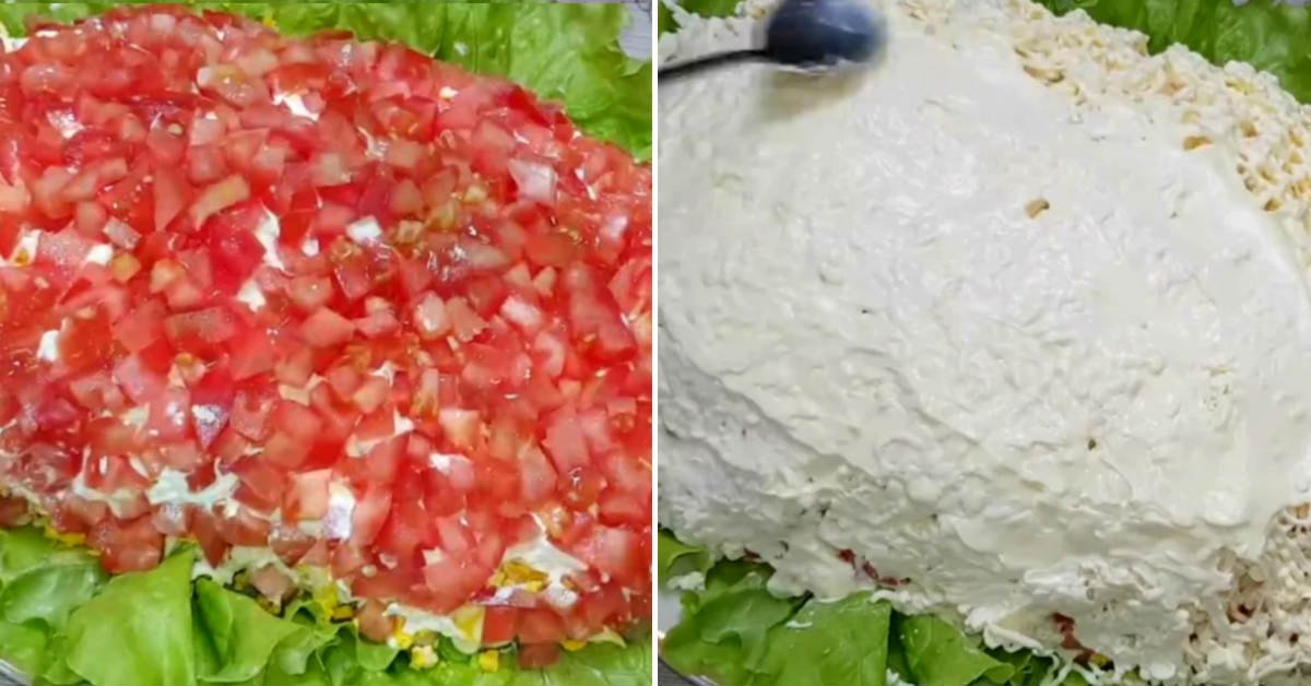 рыбный салат праздничный