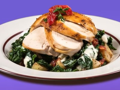 Салат «Цезарь» с курицей и сухариками по рецепту Клопотенко