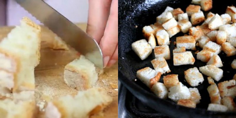 сухарики на сковороде