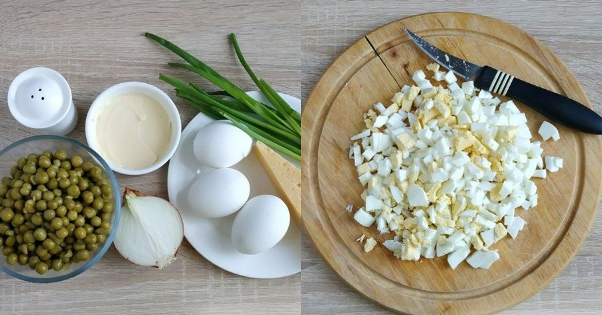 салат з зеленым горошком