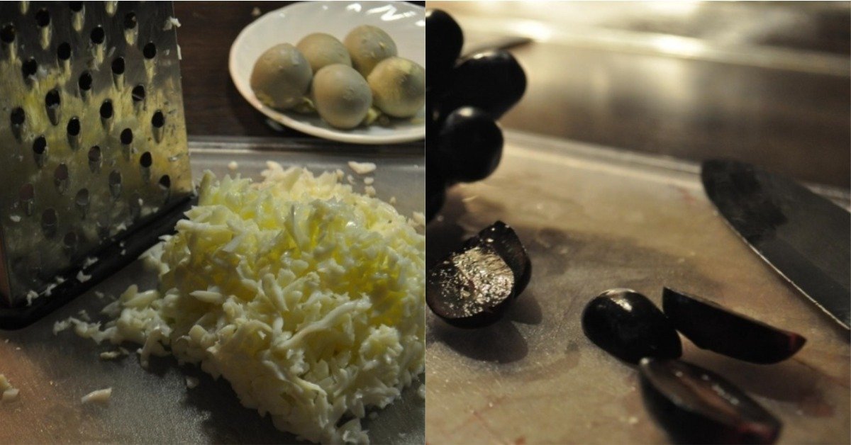 салат с виноградом