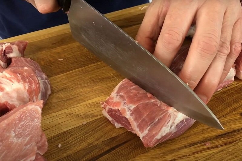 нарезка мяса для жарки