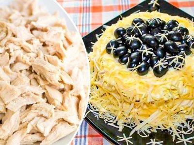 Салат «Черный жемчуг на снегу»