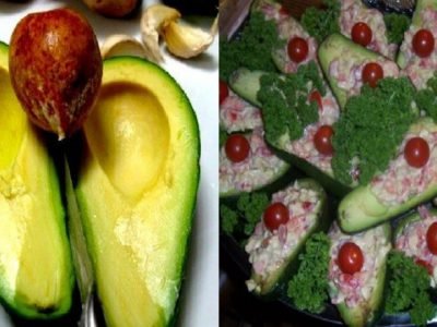 Салат из авокадо с креветками