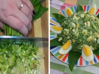 Салат из черемши с яйцом