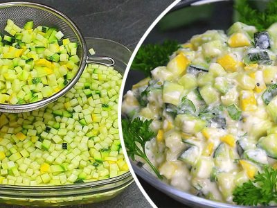 Салат из кабачков с плавленым сыром