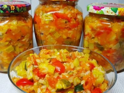 Салат из кабачков с рисом на зиму