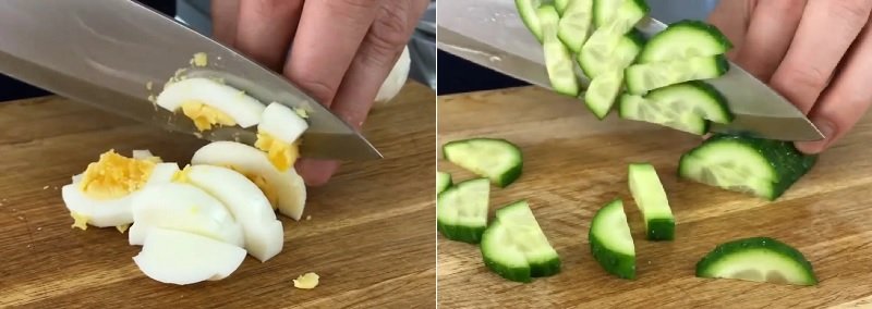як нарізати яйця