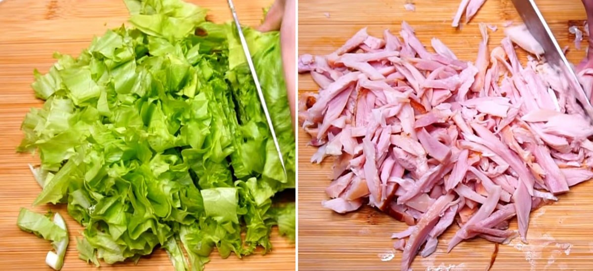 салат и курица