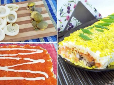 Салат-рулет «‎Мимоза»